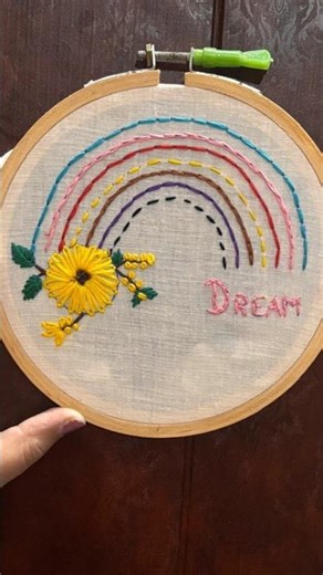 Let your dreams shine in colour 🌈💫# shorts # trending # rainbow hand embroidery