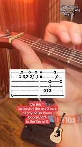 12 Bar Blues Turnaround in the Key of E #blues #guitartab #guitarlesson #tablature | Jamparkguitar