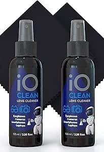 Eyeglass Lens Cleaner (3.38oz+3.38oz+2cloths) – Kit for Glasses, Screens, Camera, Laptops, Touchscreens, Computer Monitors, Other Electronics – 2 Microfiber Cloths Inluded