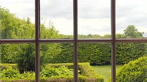 View Mansion Window Lush Green Garden Stock Footage Video (100% Royalty-free) 1099281833 | Shutterstock
