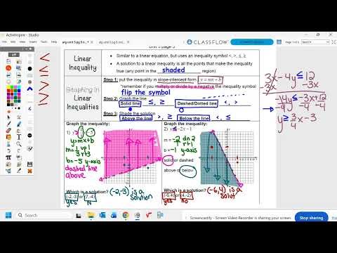 Algebra Unit 5 pg 5 Notes: Linear Inequality