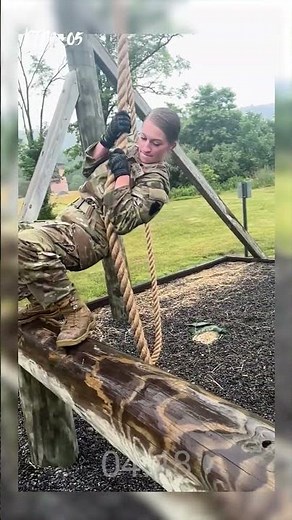 American Women Military Soldiers Obstacle Course