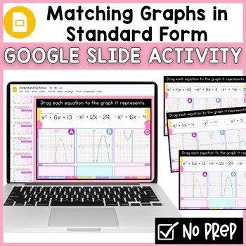 Match Quadratic Equations  in Standard Form to Graphs | Google Slides