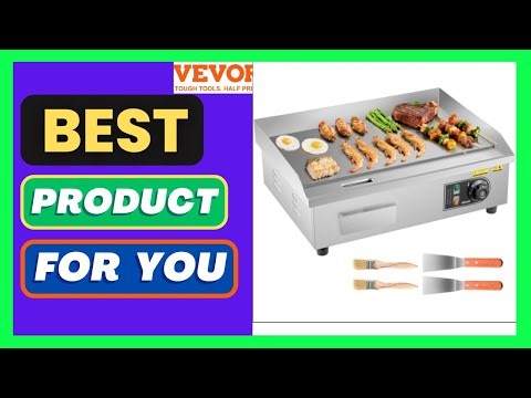 VEVOR Commercial Electric Griddle, 21.06 x 11.81 inch, 3200W, 122-570Â°F Adjustable Temp Control,