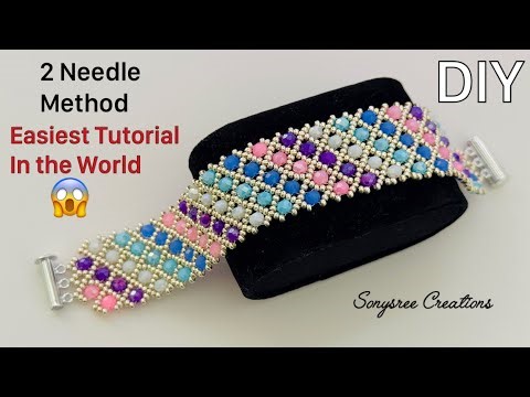 Diamonds Crystal ♦️ Bracelet || right angle weave bracelet || How to make beaded bracelets