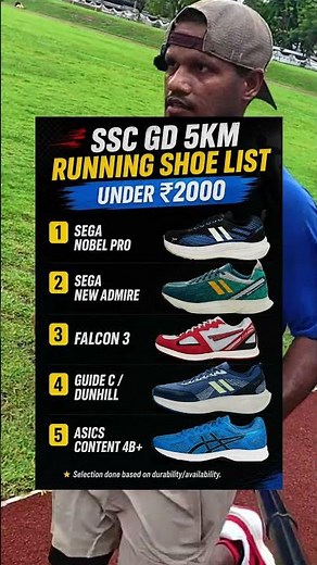 SSC GD 5KM Running Shoes Under ₹2000 🇮🇳🔥 | Best Budget Shoes