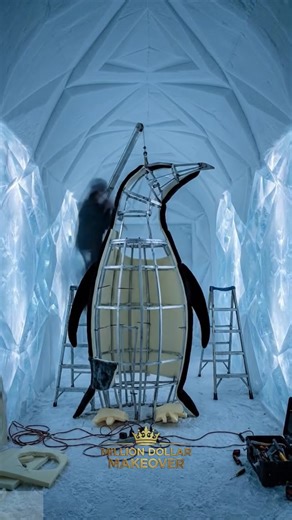 Ice Cave to Luxury Penguin Lounge Transformation #RoomTransformation #DIYBuild #InteriorInspo #BeforeAndAfter #kidsroomtransforming