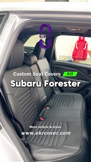 Subaru Forester EKR Custom Black Rear Seat Cover Installation