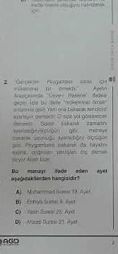 Siyer-i Nebi 2026 İlk 8 Soru ve Cevapları