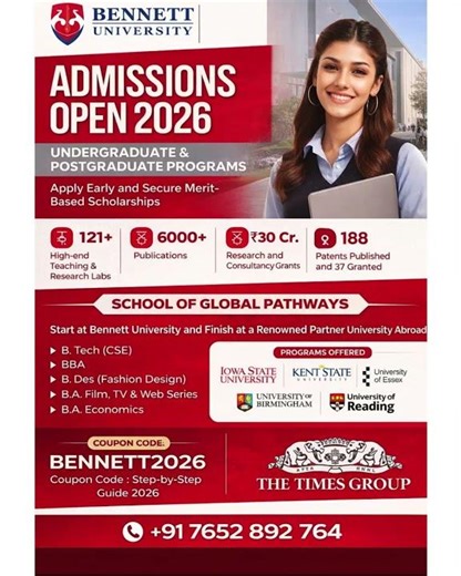 Bennett University Latest Coupon Code 2026 Update