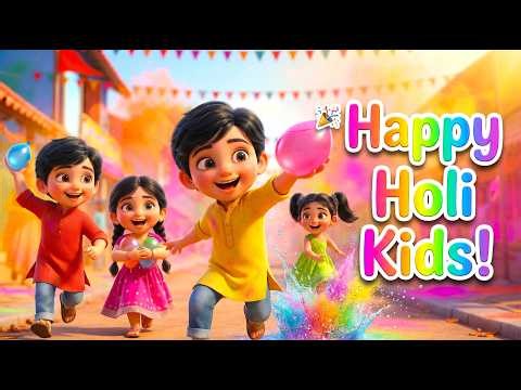 Holi Song for Kids in Telugu 🎉 Water Balloons Fun Fun Fun #telugurhymes #rhymetimetelugu