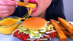 ASMR Phan on Instagram: "ASMR EATING SOUNDS. Crispy Hot Cheetos Chicken Sandwhich with Fries and Cheese Sauce! This was all homemade. All recipe video links are posted in the full video. Link is in the bio . . . . . . . . . . . . . . #asmr #asmrvideo #asmrcommunity #asmreating #mukbang #eatingsounds #fastfood #fries #innout #cheesy #hotcheetos #frenchfries #cheeseburger #fiveguys #chickensandwich #cravings #mcdonalds #eatingshow #letseat #tasty #asmrtingles #homemade #friedchicken #burger #asmrs
