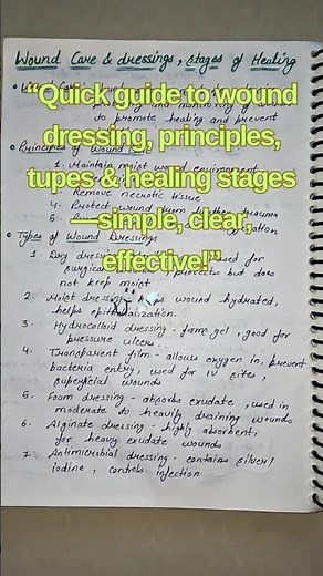 wound, Dressing Principles, Types of Dressing & Stages of Wound Healing | Fundamentals of Nursing