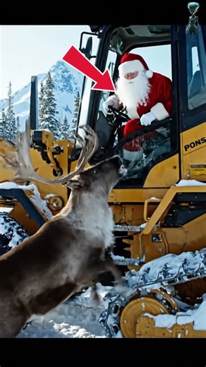 Svalbard reindeer begs Santa for help to save its calf #asmr #animals