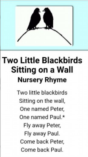 Two Little Black Birds | Class One