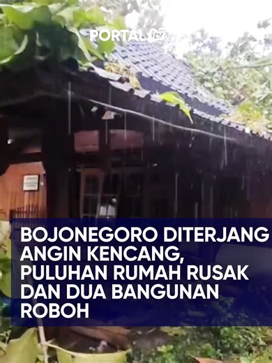 Bojonegoro Diterjang Angin Kencang, Puluhan Rumah Rusak dan Dua Bangunan Roboh Hujan deras disertai angin kencang melanda sejumlah wilayah di Kabupaten Bojonegoro dan mengakibatkan kerusakan bangunan yang cukup parah. Berdasarkan data BPBD, wilayah terdampak paling parah berada di Kecamatan Ngraho dan Kecamatan Tambakrejo. Selain merusak puluhan atap rumah, terjangan angin juga merobohkan dua rumah warga hingga rata dengan tanah serta menyebabkan pohon tumbang yang menimpa jaringan listrik. #boj