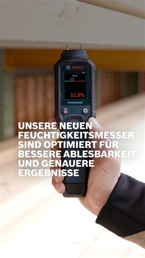 Wusstest du schon, dass alle vier neuen Tools zur Feuchtigkeitsmessung ein leicht ablesbares LCD-Farbdisplay und eine individuell einstellbare Schwellenwertskala haben? 🤩​ Immer alles im Blick. Immer schneller in der Auswertung. 💦🔍​ Finde jetzt die effiziente Lösung für deine Anwendung in unserer brandneuen Reihe. https://brnw.ch/hmdykrange | Bosch Profi-Elektrowerkzeuge und Zubehör