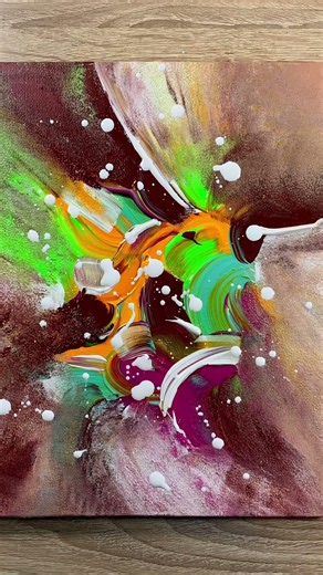 5 art ideas - abstract painting In acrylics & pastels / satisfying art demonstration