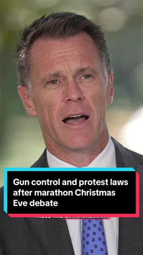 Laws tightening gun ownership and placing restrictions on protest will be rolled out in NSW following the Bondi terrorist attack, after a lengthy and heated debate in parliament that extended into the early hours of Christmas Eve. #bondibeach #sydneynews #nsw #chrisminns