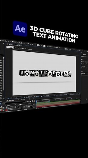 3D Cube Rotating Text Animation – After Effects 📽️