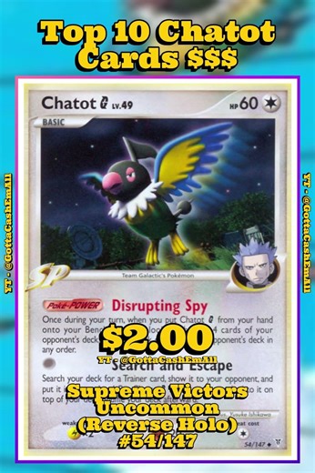 Top 10 Rarest Chatot Pokémon Cards! 🎵 #pokemon #pokemoncards #pokemontcg #pokémon #top10 #tcg