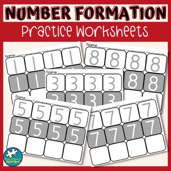 Number Writing Practice Worksheets for Preschool, Kindergarten & Special Ed