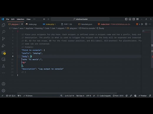 Visual Studio Code Tutorial to Create Code Snippets to Save Time and Efficient