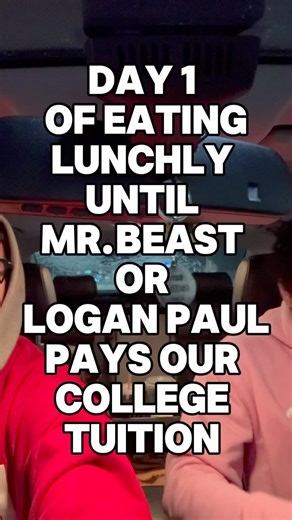 Day 1 of eating lunchly until Mr beast pays our college tuition