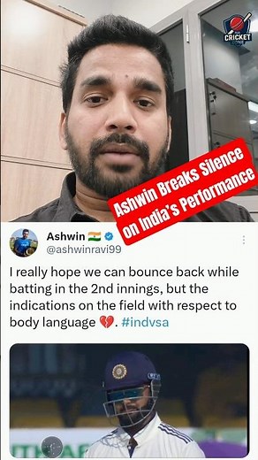 “Ashwin’s Emotional Tweet After India’s Collapse | Fans Shocked