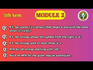 VTU 5th Sem TOC | Module 2 Important RE & NFA Questions|Regular Expressions+NFA Constructions|BCS503