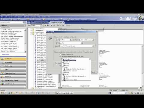GoldMine CRM Tutorial - Using the GoldMine Report Writer