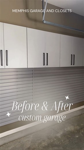 🔥 From raw materials to a fully finished masterpiece 😳 This custom garage setup is built for real life — and built to last. 💪 ✔️ Tons of cabinet storage to hide the clutter ✔️ Durable slatwall to keep tools, gear & equipment off the floor ✔️ Clean, modern design that completely transforms the space Every cabinet is custom designed for the homeowner’s needs & budget, maximizing every inch and creating a garage that feels organized, functional, and elevated. 🏡✨ No more piles. No more wasted sp