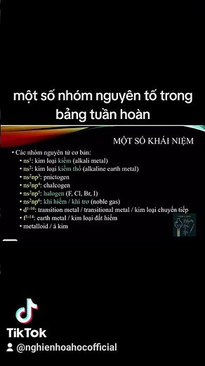 một số nhóm nguyên tố trong bảng tuần hoàn