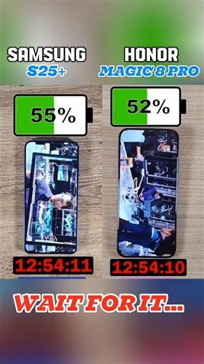 ⚡☠️ SAMSUNG S25 PLUS vs HONOR MAGIC 8 PRO BATTERY TEST!! #samsung #honor