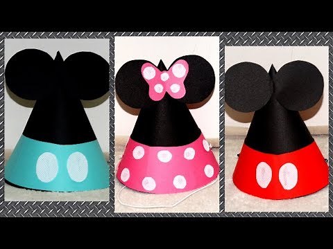 How to make Birthday cone hat - Micky and Minnie Hats || Birthday hat template|Art and craft