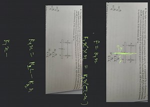 Two light vertical springs with spring constants k_{1} and k_{2... | Filo