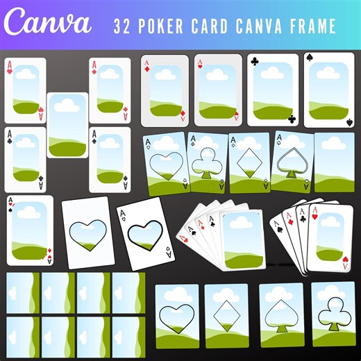 Poker Card Canva Editable Template, Card Sublimation Design, Playing Card Template, Editable Trading Card, Drag and Drop, Blank Playing Card - Etsy