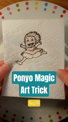 Magic Art Reveal. Ponyo Drawing 🌊 no.19 #magicart #ponyo #ghibli