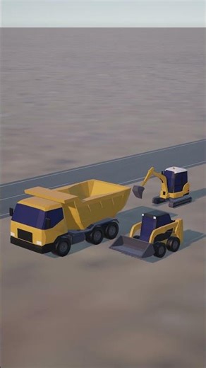 Testing of machines' movements - work in progress 🚧 #constructionsite #lowpoly #gameasset #unity #3d