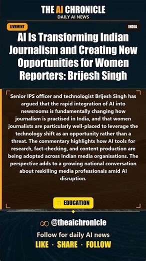 AI Is Transforming Indian Journalism and Creating New Opportunities... | AI Chronicle #Shorts