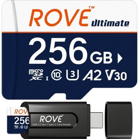 ROVE Ultimate Micro SD Card microSDXC 256GB Memory Card with USB 3.2 Type C Card Reader 170MB/s C10 U3 V30 4K A2 for Dash Cam Android Smart Phones Tablets Games - Walmart.ca