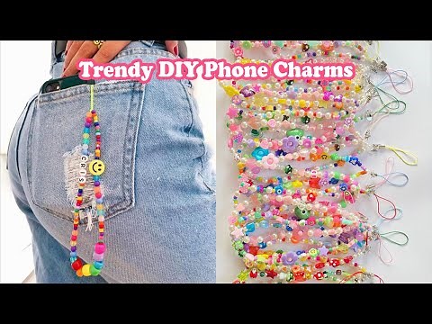 How to make trendy Pinterest phone charms TUTORIAL | How to tie a phone charm? | WeaveyStudio