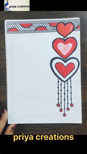 EASY BORDER DRAWING | BEAUTIFUL PAGE BORDER DESIGN #shorts