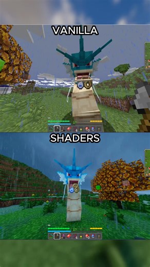 VANILLA VS SHADER COBBLEMOM #minecraft #minecraftshorts #minecraftpe #minecraftpokemon