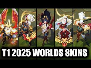 All New T1 Worlds Winners 2025 Skins Spotlight MVP Miss Fortune, Seraphine, Galio, Yunara, Xin Zhao
