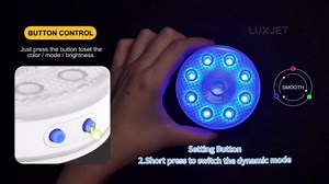 Rechargeable Submersible LED Pool Lights with Remote - LUXJET Magnetic Bathtub Lights, RGB IP68 Waterproof Underwater Lights for Hot Tub, Christmas Halloween Decor, Bath Spa Fountains (2 Pack)
