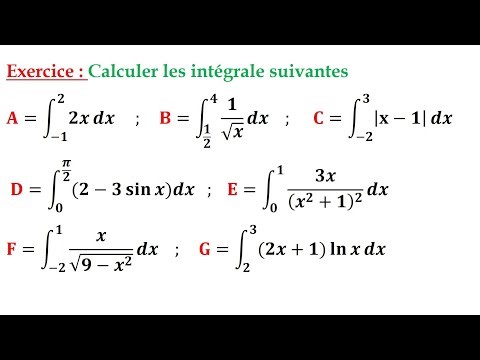 Intégrales en Terminale : exercice corrigé (8 fonctions)