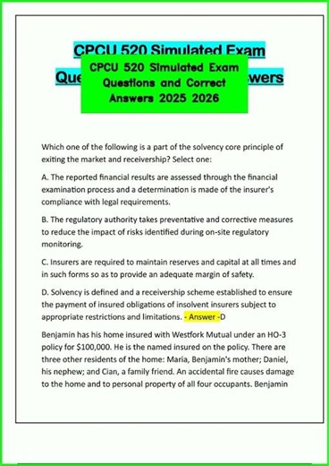 CPCU 520 Simulated Exam Questions and Correct Answers 2025 2026 video