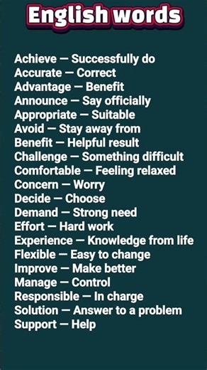 English vocabulary you Should Know - Everyday English words #englishvocabulary