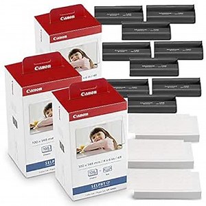 Compatible for Canon Selphy CP1500 Ink and Paper KP-108IN 3 Color Ink Cartridges & 108 Sheets 4x6 Photo Paper Glossy for Canon Selphy CP1300,CP1500,CP1500,CP1000, CP910, CP900 Compact Photo Printers